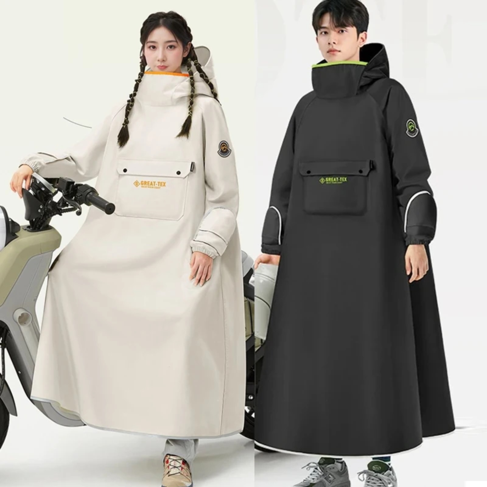 Cycling Gear For Rain - Wasserdichter Regenponcho Fahrrad-Regenmantel Motorrad-Regenausrüstung Langer Ganzkörper-Regenschutz