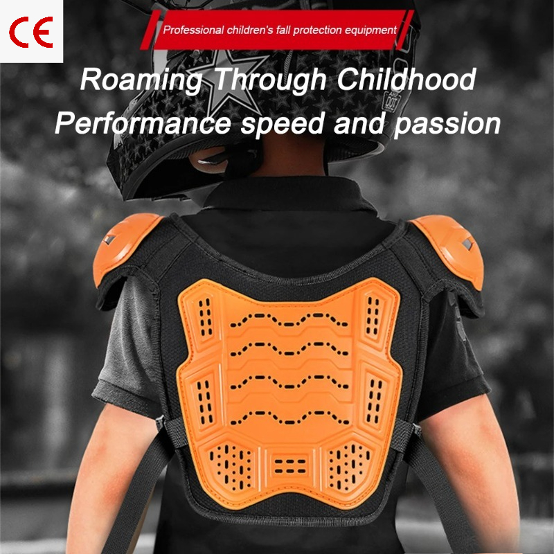Cycling Gear For Kids - Kinder-Moto-Vollschutzset, Motocross-Schutzweste, Stoßfeste Ausrüstung mit Knieschonern